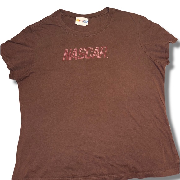 Brown NASCAR Shirt with Pink Bedazzle - Picture 3 of 4